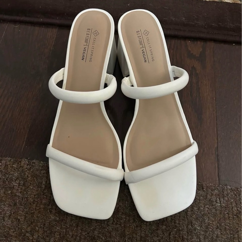 Call It Spring Cream Vegan Sandals - Picture 2 of 2